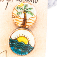 Sand and Surf Stud Earrings, Beach cute stud earring set, tiny stud earrings, Ocean Lover Gift