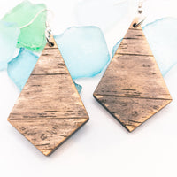 Weathered Wood Dangle earrings - Hand made jewelry, Laser Cut wood - Barn Wood, Drift wood - 3 styles