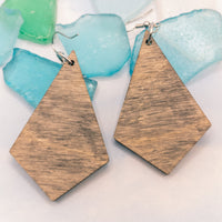 Weathered Wood Dangle earrings - Hand made jewelry, Laser Cut wood - Barn Wood, Drift wood - 3 styles