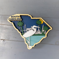 South Carolina Wall Decor, Beach House Decor, Coastal Accents, 3D Layered tropical sign, American States Wood Wall Art