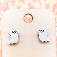 Halloween Ghost Stud Earrings,  Halloween Jewelry, tiny stud earrings, friendly spook