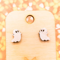 Halloween Ghost Stud Earrings,  Halloween Jewelry, tiny stud earrings, friendly spook