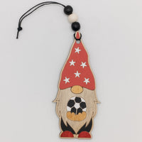 Soccer Gnome Ornament, Wooden Ornament, Sports Lover Gift, Christmas tree Ornament, team ornaments