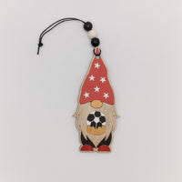 Soccer Gnome Ornament, Wooden Ornament, Sports Lover Gift, Christmas tree Ornament, team ornaments