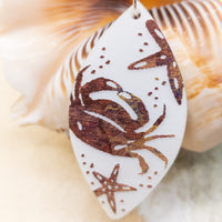 Crab Earrings, Crab Jewelry, Beach Earrings, Sea Life Jewelry, Ocean Themed