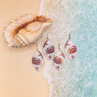 Crab Earrings, Crab Jewelry, Beach Earrings, Sea Life Jewelry, Ocean Themed