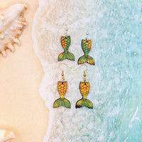 Mermaid Tail Earrings, Ocean themed Jewelry, Sea Nymph Earrings, Siren Jewelry, dangle earrings