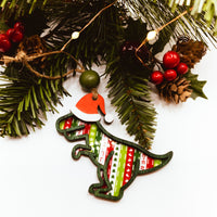 T Rex Ornament, Acrylic Ornament, Dinosaur Christmas Ornament, Laser Cut Ornament, Cute Christmas Dinosaur