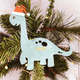 Dinosaur Christmas Ornament, Longneck Brontosaurus Ornament, Personalized Ornament, Laser Cut Ornament, Cute Christmas Dinosaur