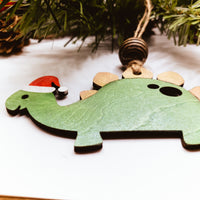 Dinosaur Christmas Ornament, Stegosaurus Ornament, Personalized Ornament, Laser Cut Ornament, Cute Christmas Dinosaur