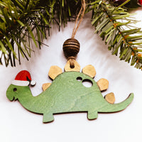 Dinosaur Christmas Ornament, Stegosaurus Ornament, Personalized Ornament, Laser Cut Ornament, Cute Christmas Dinosaur