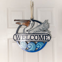 Pelican Wall Decor, Beach House Decor, Coastal Accents, 3D Layered, Seabird, vacation rental decor, Wood Wall Art