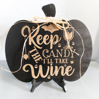 Humorous Adult Halloween Sign, Beer and Wine sign, Trick or Treat sign, Halloween Decor, Halloween decoration