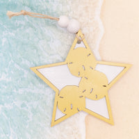 Coastal Decorations, Sea Life ornament Set, Beach Christmas Tree Ornament Set, Wooden Ornaments, Starfish, Sand Dollar, Crab, Shell, Seaweed