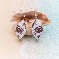 Crab Earrings, Crab Jewelry, Beach Earrings, Sea Life Jewelry, Ocean Themed