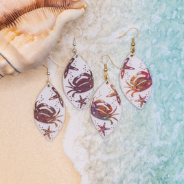 Crab Earrings, Crab Jewelry, Beach Earrings, Sea Life Jewelry, Ocean Themed