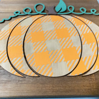 Plaid Pumpkin Fall Decor, Halloween Decor, farm house key hook, wooden fall decor, pumpkin wood sign, wood pallet plaque, Key holder