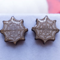 Spider Cobweb stud Earrings, Halloween Statement Earrings, spider web earrings