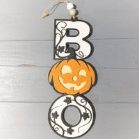 Halloween Ghost door hanger, Pumpkin sign, Boo wall sign, Autumn decoration, Halloween Decor, Fall Decor, Bats, Cobwebs