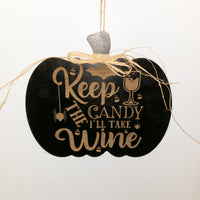 Humorous Adult Halloween Sign, Beer and Wine sign, Trick or Treat sign, Halloween Decor, Halloween decoration