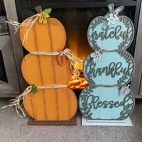 Fall Thankful Grateful Blessed, Fall decor, Standing pumpkin, Pumpkin Trio, Fall Sign, Rustic, Pumpkin Set