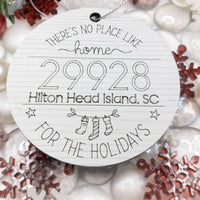 Personalized zip code ornament, New Home Owner Gift, Neighbor Gift, Hometown engraved ornament, Christmas Tree Ornament