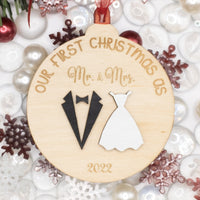 Our First Christmas as Mr. and Mrs. Ornament, 1st Christmas Married Ornament 2022 - Newlywed Gift for Couple