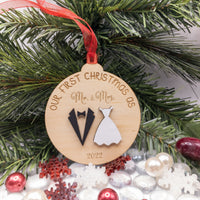 Our First Christmas as Mr. and Mrs. Ornament, 1st Christmas Married Ornament 2022 - Newlywed Gift for Couple