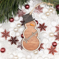 Snowman ornament, Personalized name ornament, Christmas Tree Ornament