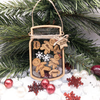 2023 Family ornament, Gingerbread Mason Jar, Personalized name ornament, Custom Cookie Jar Ornament
