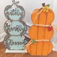 Fall Thankful Grateful Blessed, Fall decor, Standing pumpkin, Pumpkin Trio, Fall Sign, Rustic, Pumpkin Set