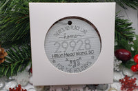 Personalized zip code ornament, New Home Owner Gift, Neighbor Gift, Hometown engraved ornament, Christmas Tree Ornament