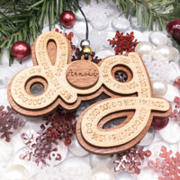 Dog ornament, Personalized name ornament, engraved ornament, Christmas Tree Ornament