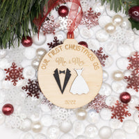 Our First Christmas as Mr. and Mrs. Ornament, 1st Christmas Married Ornament 2022 - Newlywed Gift for Couple