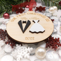 Our First Christmas as Mr. and Mrs. Ornament, 1st Christmas Married Ornament 2022 - Newlywed Gift for Couple