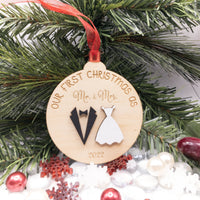 Our First Christmas as Mr. and Mrs. Ornament, 1st Christmas Married Ornament 2022 - Newlywed Gift for Couple