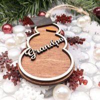 Snowman ornament, Personalized name ornament, Christmas Tree Ornament