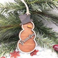 Snowman ornament, Personalized name ornament, Christmas Tree Ornament