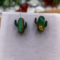 Cactus Stud Earrings, Handmade jewelry, Desert Cactus, Southwestern Jewelry, Camouflage