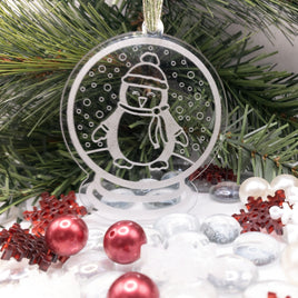 Snow globe ornament, Penguin ornament, Christmas tree Ornament, Acrylic engraved ornament, ornament exchange