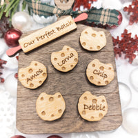 Family ornament, Chocolate Chip Cookie Ornament, Personalized name ornament, Custom Cookie Sheet Ornament, Rolling Pin