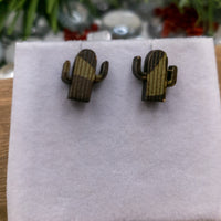 Cactus Stud Earrings, Handmade jewelry, Desert Cactus, Southwestern Jewelry, Camouflage