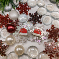 Santa Hat Stud Earrings, Christmas Earrings, Winter earrings,  Unisex studs, Holiday Jewelry