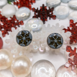 Snowflake Stud Earrings, Christmas Earrings, Winter earrings,  Unisex studs, Holiday Jewelry