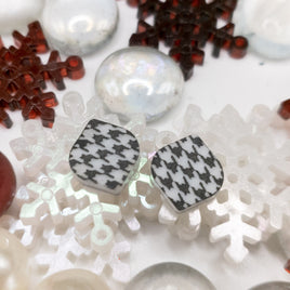 Hound's-tooth Stud Earrings, Christmas Earrings, Winter earrings,  Unisex studs, Holiday Jewelry