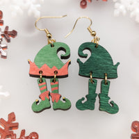 Christmas Earrings, Elf Festive Earrings, Dangle earrings, Handmade jewelry, Holiday Jewellery