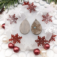 Snowflake Earrings, Christmas Earrings, Dangle earrings, Handmade jewelry, Holiday Jewellery, Tear Drop Earrings