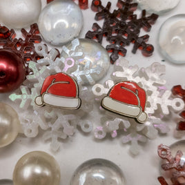Santa Hat Stud Earrings, Christmas Earrings, Winter earrings,  Unisex studs, Holiday Jewelry