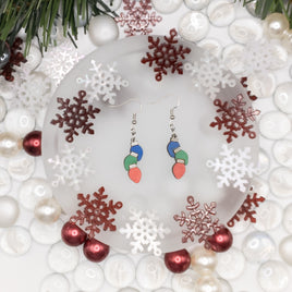 Christmas Light Bulbs, Christmas Earrings, Dangle earrings, Handmade jewelry, Holiday Jewellery