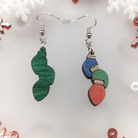 Christmas Light Bulbs, Christmas Earrings, Dangle earrings, Handmade jewelry, Holiday Jewellery